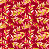 Yellow Red On Red Leaves Curved Poster och Canvastavla