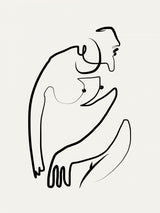 Madame Portrait Line Art Poster och Canvastavla