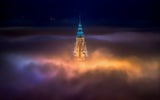 Toledo City Foggy Night Poster och Canvastavla
