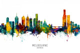 Melbourne Australia Skyline Poster och Canvastavla
