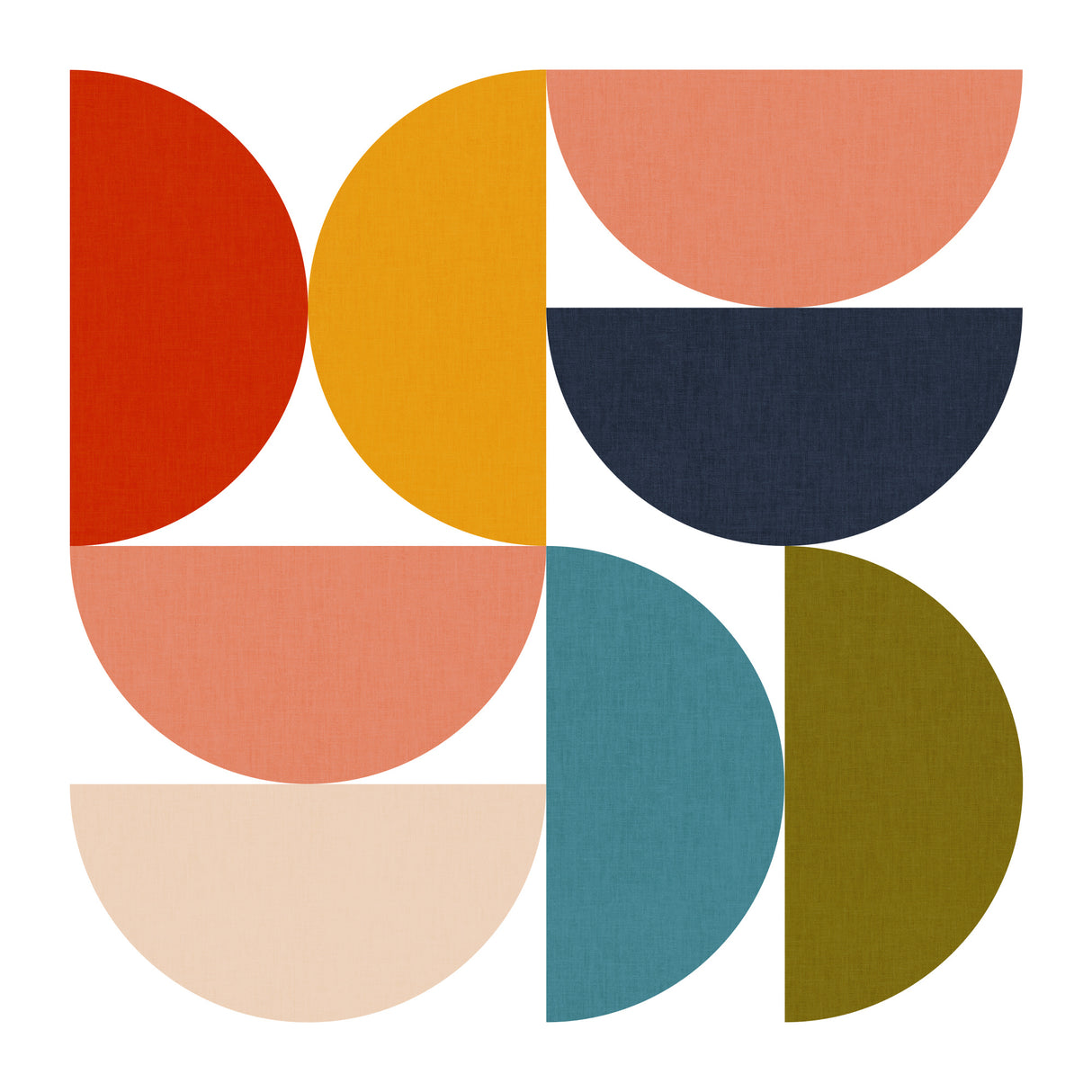 Mid Century Geometric Color Play 4 Poster och Canvastavla