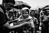 Rohingya woman being cheched by a doctor of a mobile medical team - Bangladesh Poster och Canvastavla