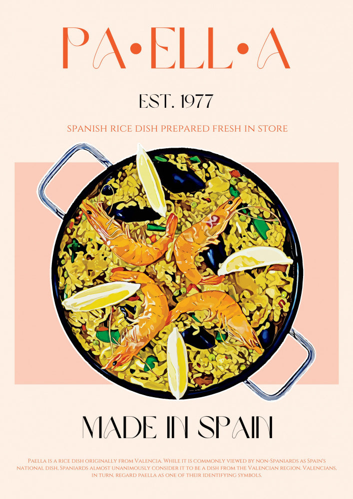 Paella Poster Kitchen poster eller kökstavla
