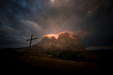 Sunrise at Sella pass (Dolomites) Poster och Canvastavla