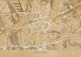 Sepia vintage map of Dortmund Germany Poster och Canvastavla