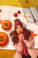 Autumn Girl Poster och Canvastavla
