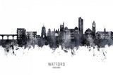 Watford England Skyline Poster och Canvastavla