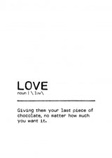 Quote Love Chocolate Poster och Canvastavla