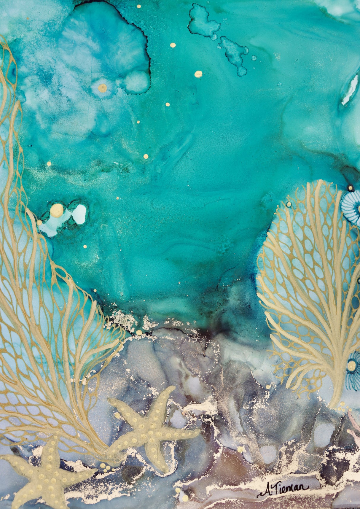 Turquoise Waters No2 Poster och Canvastavla