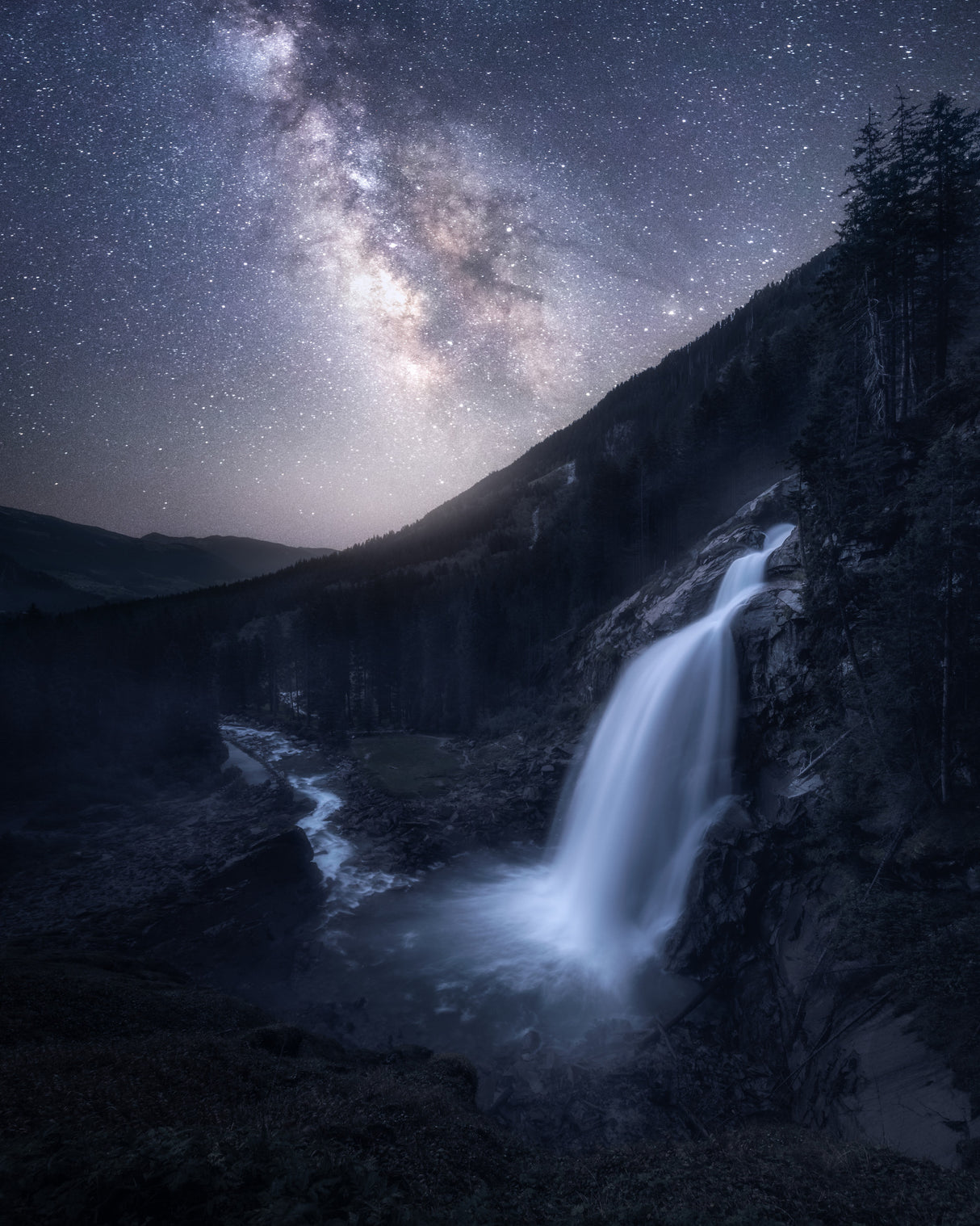 Starry Night in the Alps Poster och Canvastavla