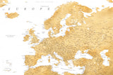 Golden detailed map of Europe Poster och Canvastavla