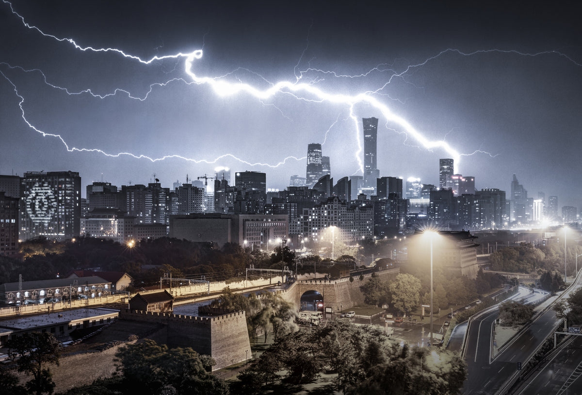 Lighting over Beijing Poster och Canvastavla