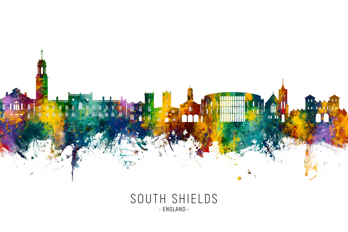 South Shields England Skyline Poster och Canvastavla