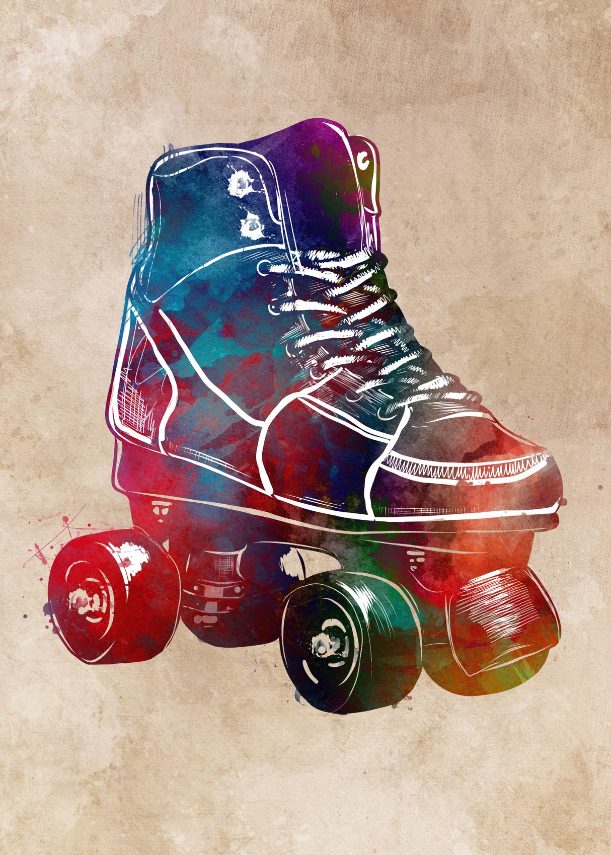 Roller skates sport art Poster och Canvastavla