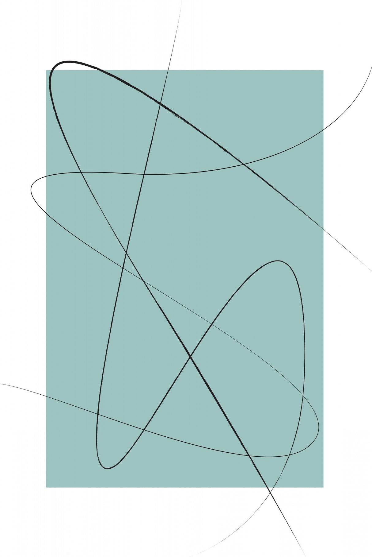 Turquoise Abstract Poster och Canvastavla
