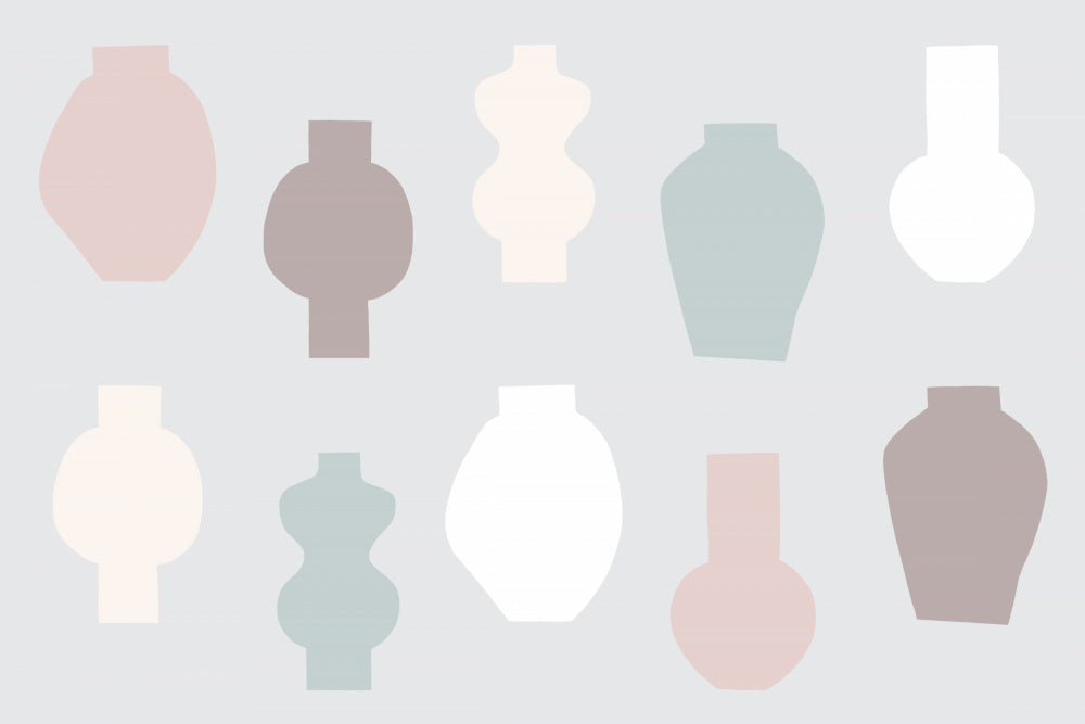 Abstract Vases Pastel Vas och keramikposter