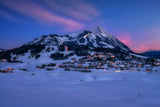 Ski Resort at Blue Hour Poster och Canvastavla