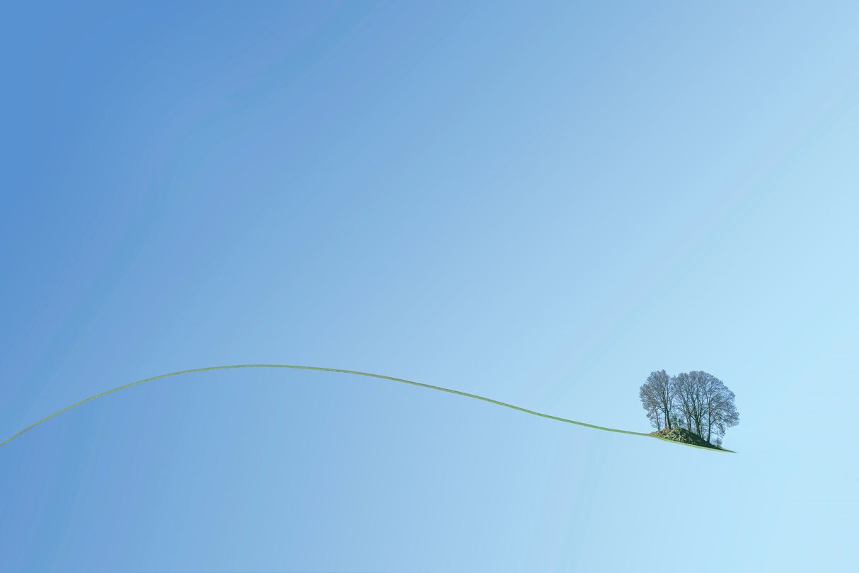 Sempre più vicino alla fine della linea in un paesaggio senza vista. Poster och Canvastavla