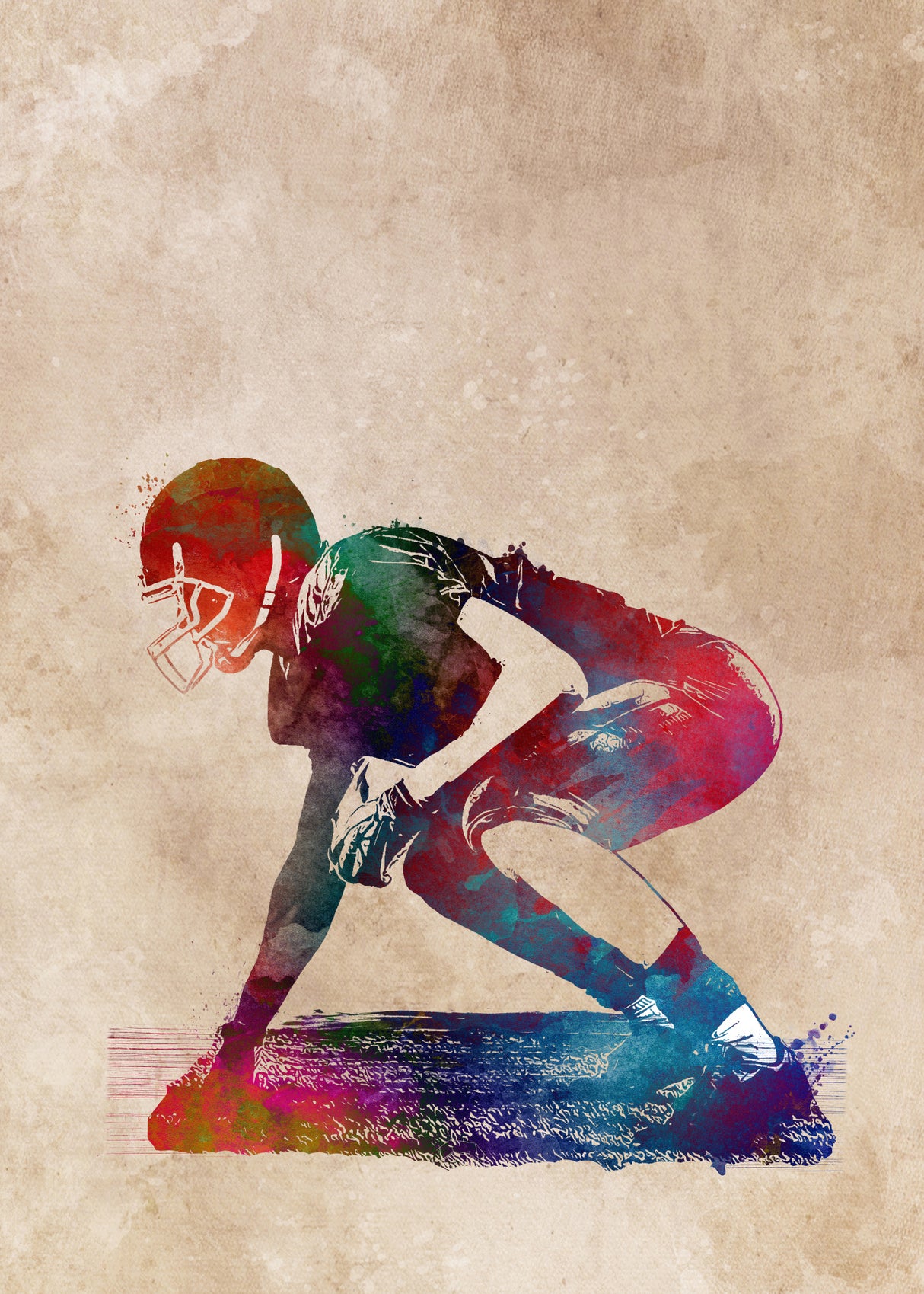 American Football Player Sport Art 7 Poster och Canvastavla