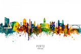 Porto Portugal Skyline Poster och Canvastavla