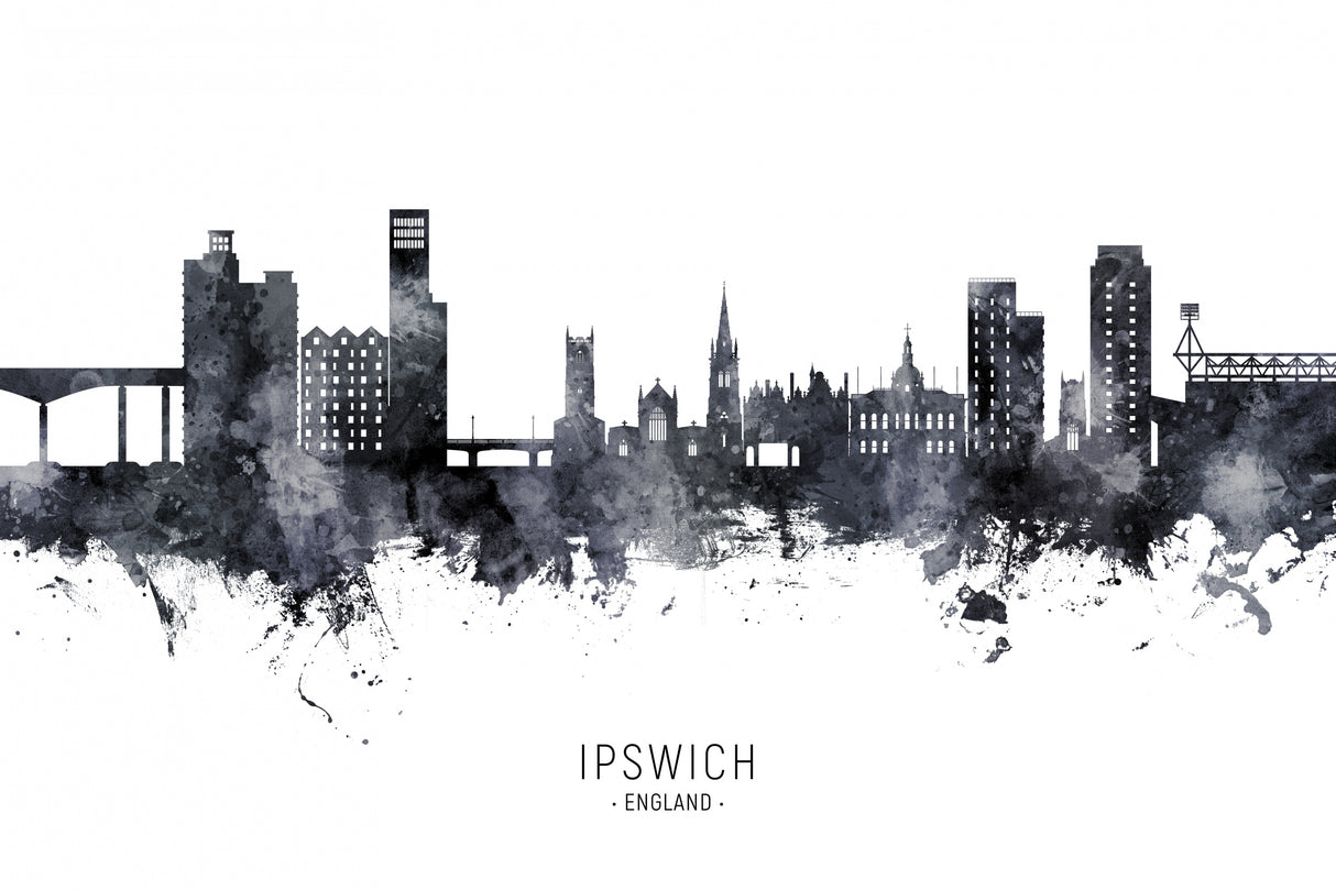 Ipswich England Skyline Poster och Canvastavla
