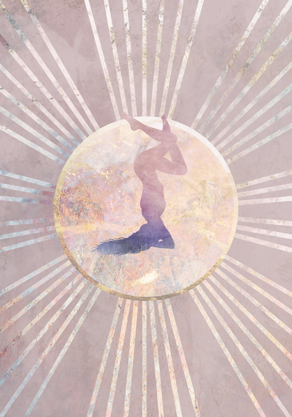 Sun Boho Yoga Pink 7 Poster och Canvastavla