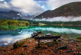 Bench by the lake Poster och Canvastavla
