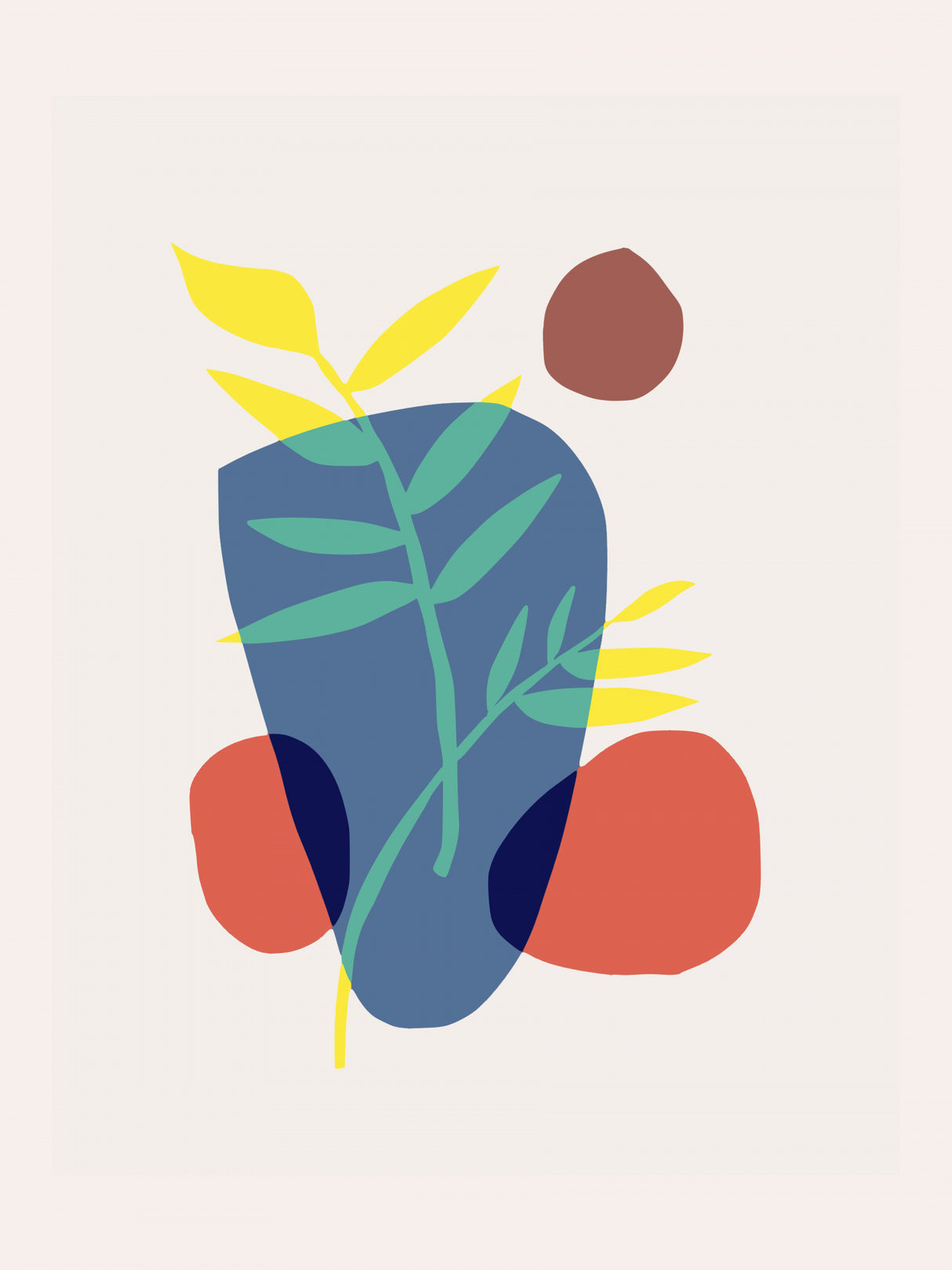 Leaf and Pebbles Poster och Canvastavla