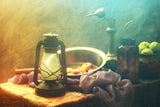 Still Life with Lamp and fruits Poster och Canvastavla