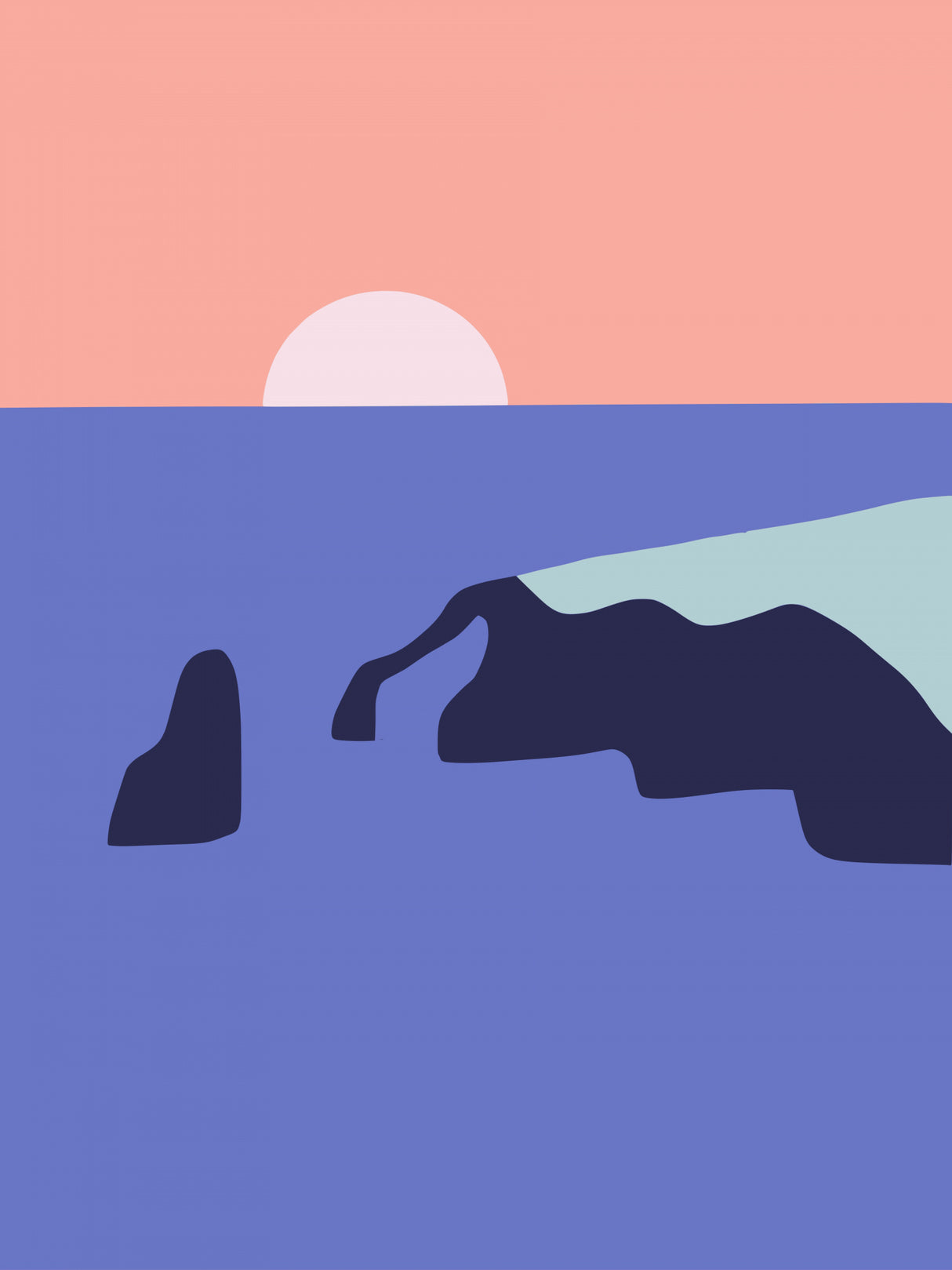 Minimalist Coastal Poster och Canvastavla