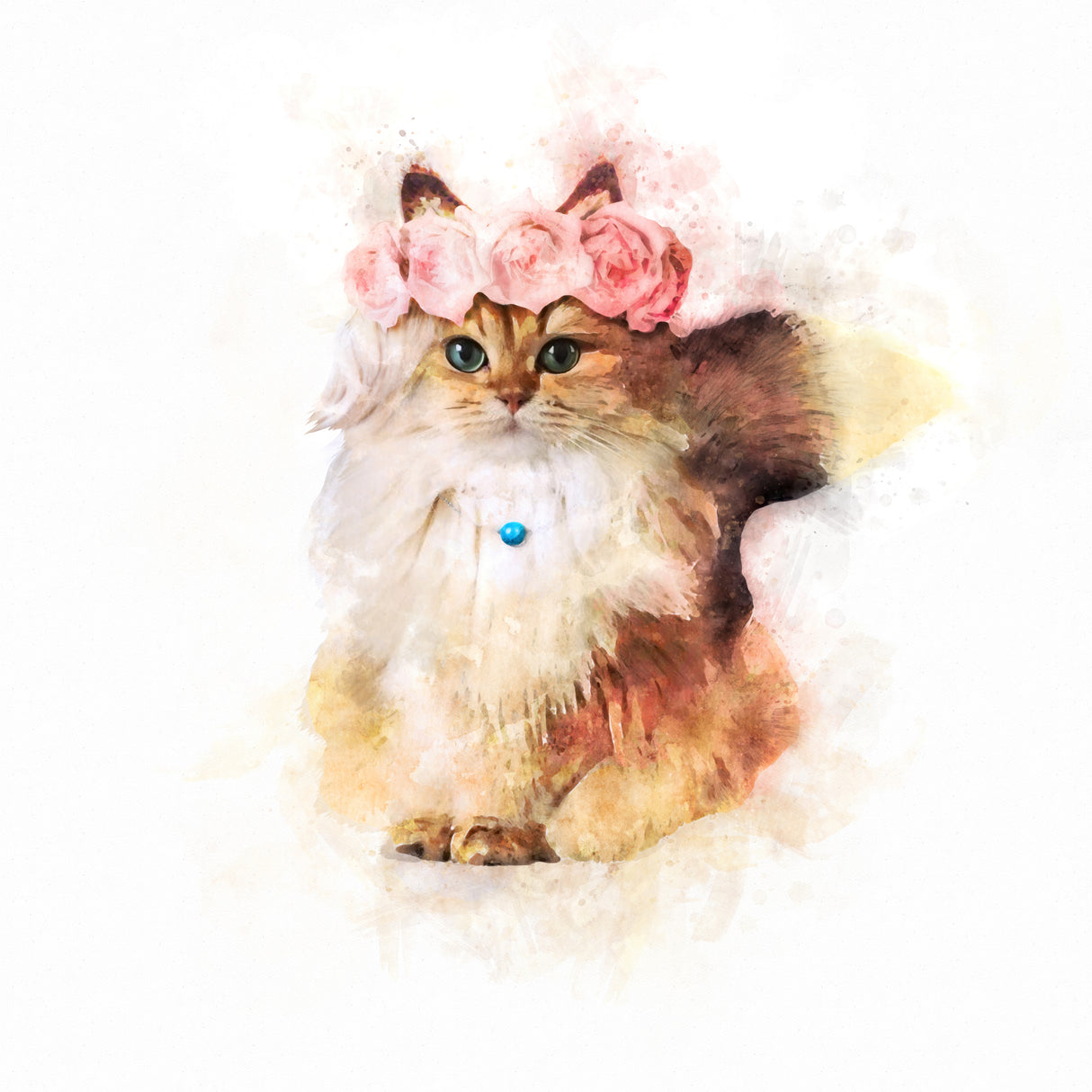 Rose Cat Poster och Canvastavla