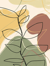 Abstract Foliage Line Art Poster och Canvastavla