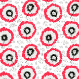 Red Gray Flower Fringes Polka Dot Poster och Canvastavla
