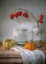Still life with Physalis and Pumpkin Poster och Canvastavla