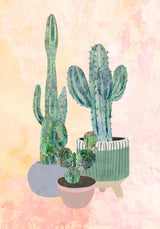 Boho Cactus Trio Poster och Canvastavla
