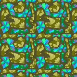 Floral Duo Cutouts Olive Blue On Green Poster och Canvastavla