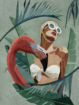 Flamingo Lady Poster och Canvastavla