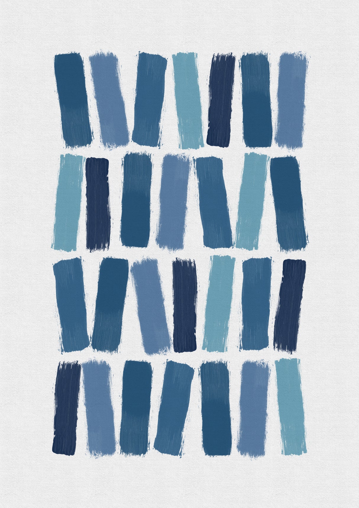 Blue Brush Strokes Poster och Canvastavla