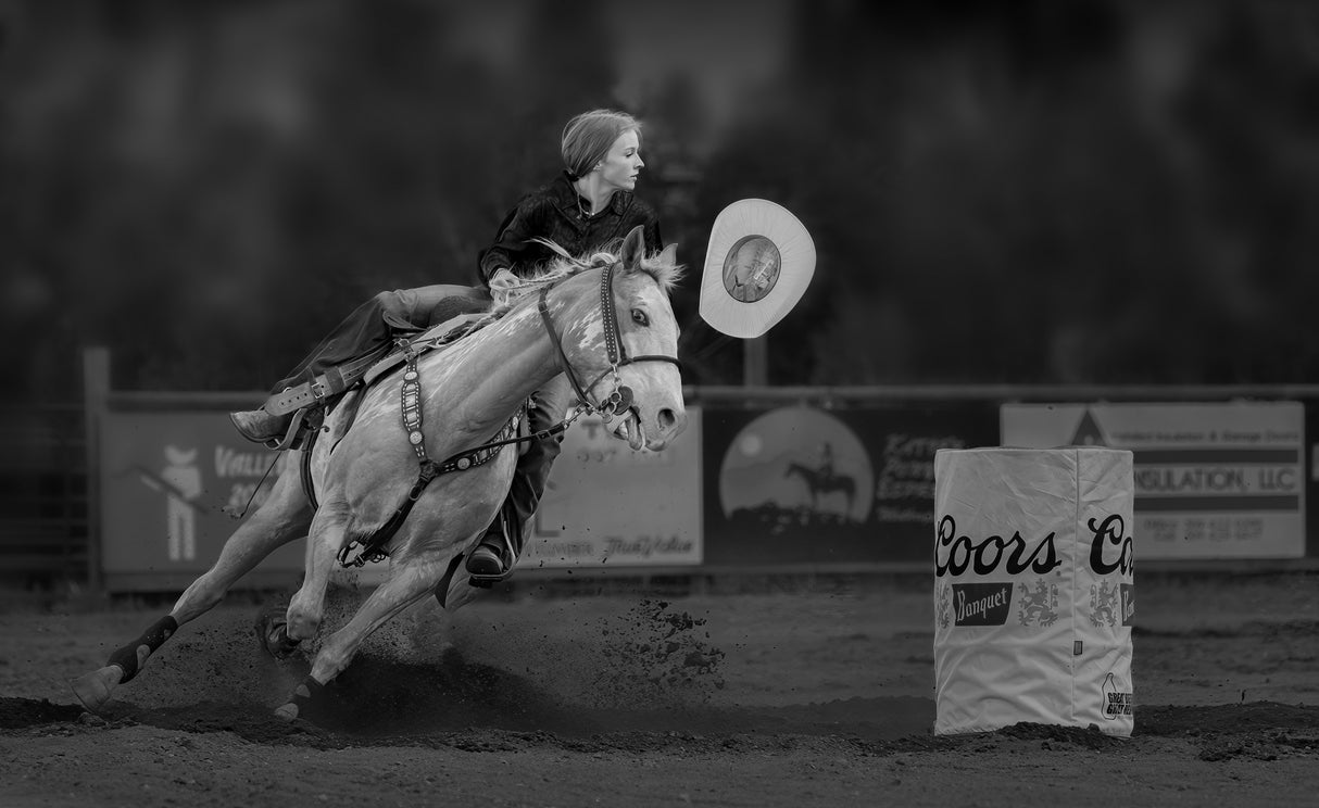 Cowgirl Barrel Racing Poster och Canvastavla