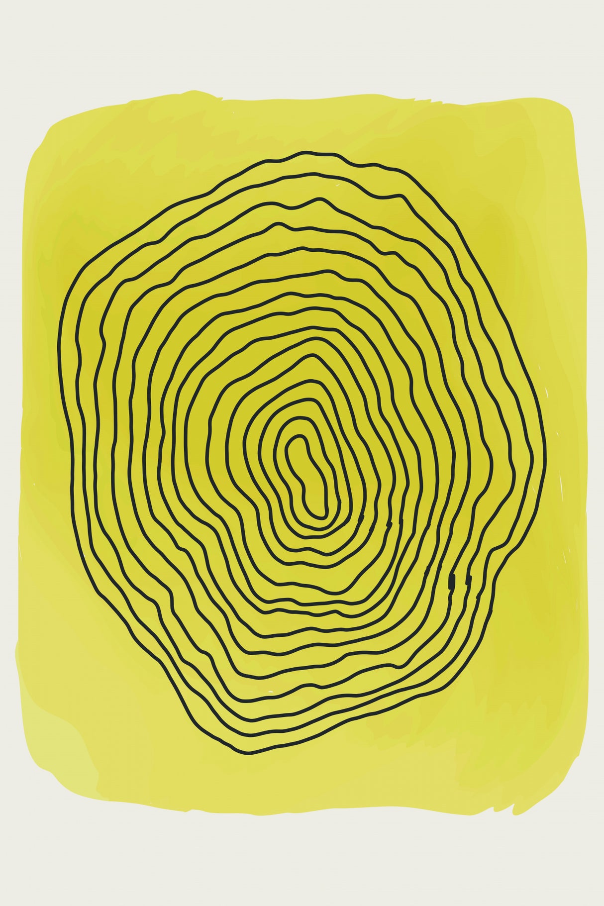Yellow Watercolor Shapes Series #4 Poster och Canvastavla