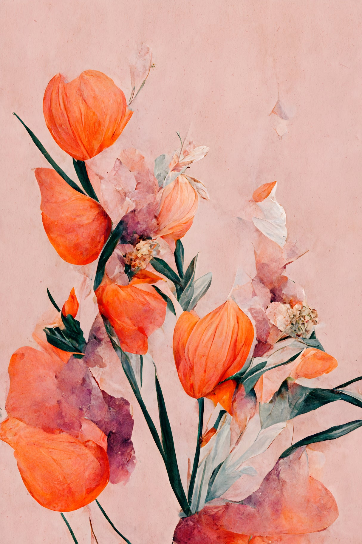 Orange Tulips Poster och Canvastavla