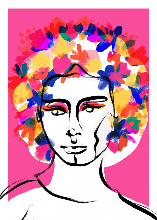 Flower Hair Poster och Canvastavla
