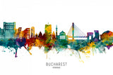Bucharest Romania Skyline Poster och Canvastavla