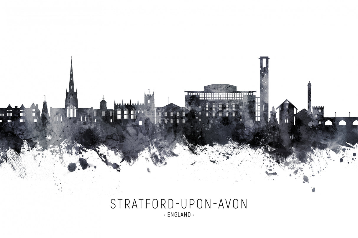 Stratford-upon-Avon England Skyline Poster och Canvastavla