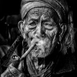 Elderly smoker Poster och Canvastavla
