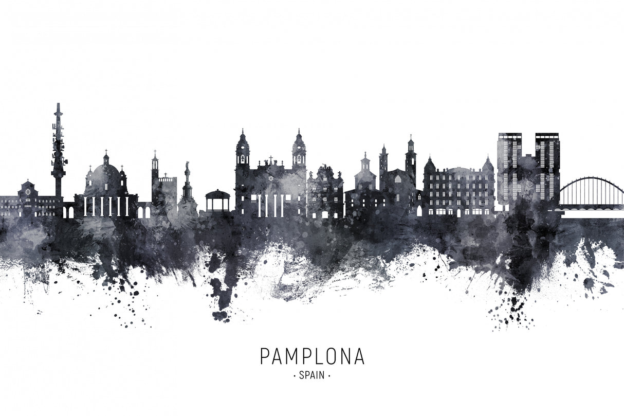 Pamplona Spain Skyline Poster och Canvastavla