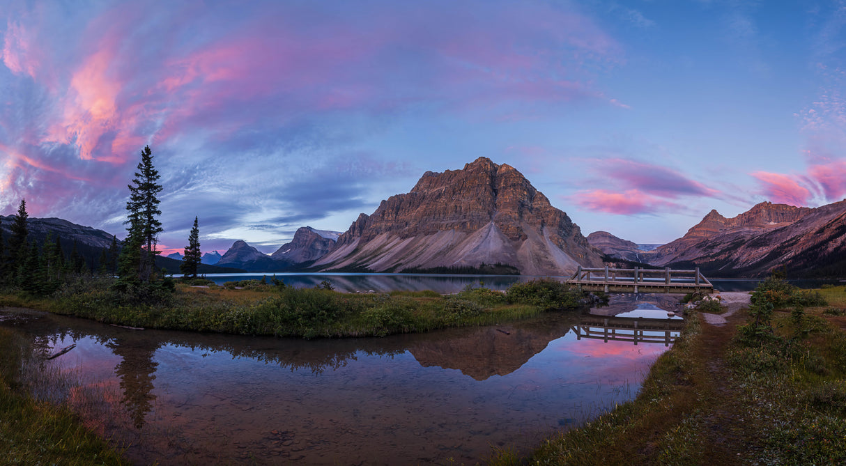Early Morning at Bow Lake Poster och Canvastavla