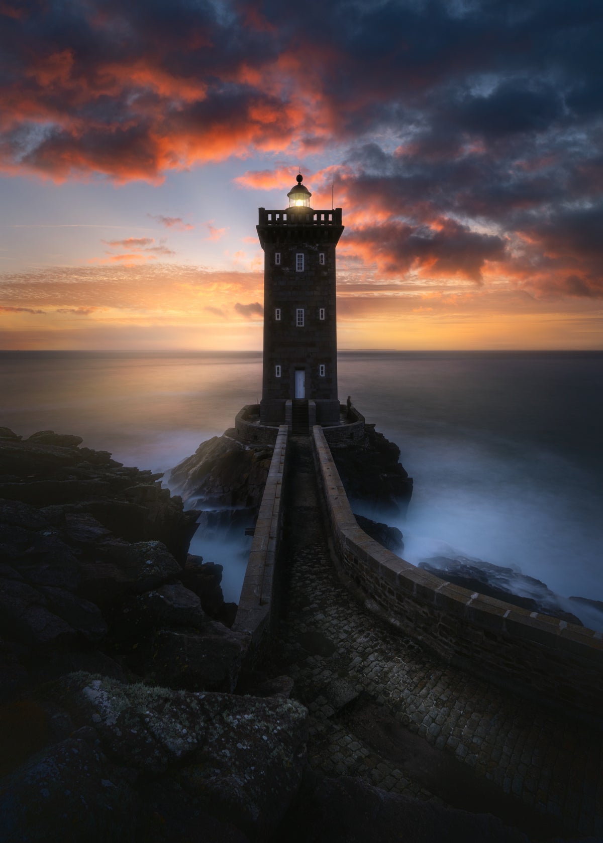 Phare de Kermorvan Poster och Canvastavla