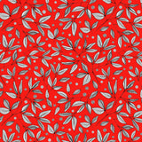Floral Branches Gray On Red Poster och Canvastavla