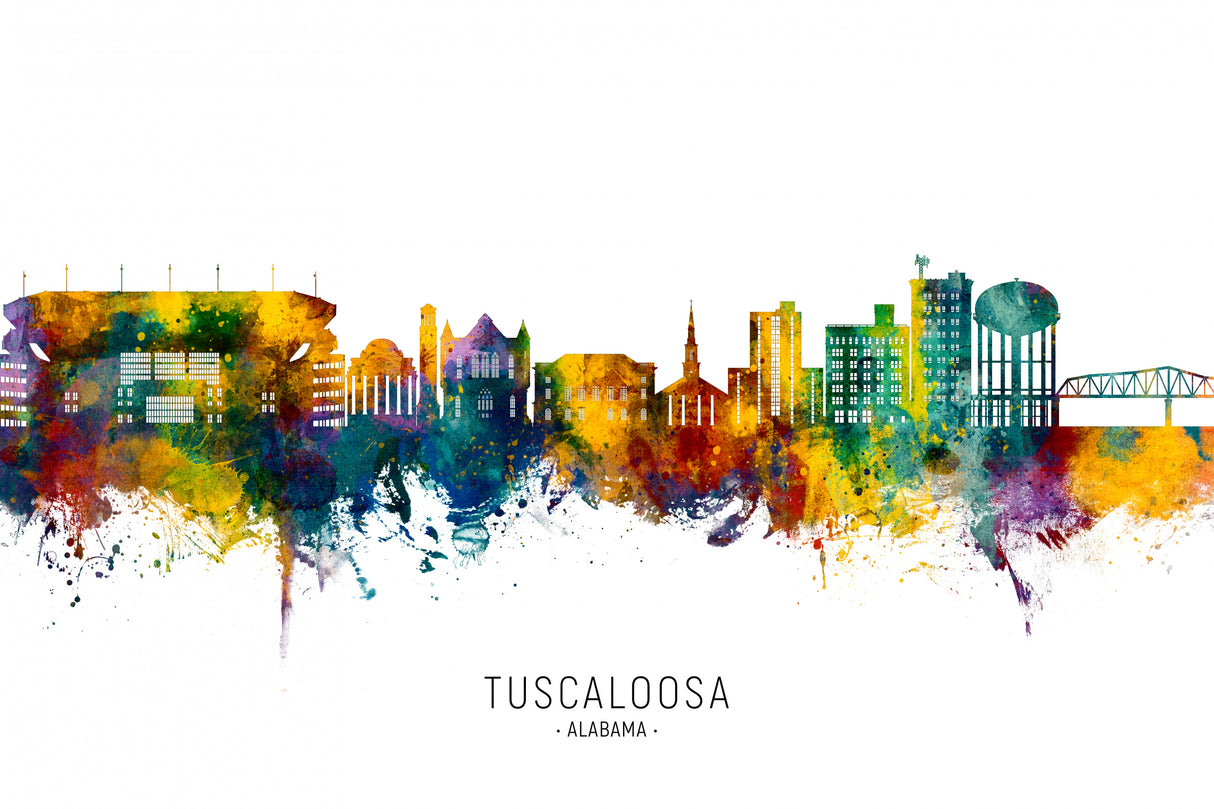 Tuscaloosa Alabama Skyline Poster och Canvastavla